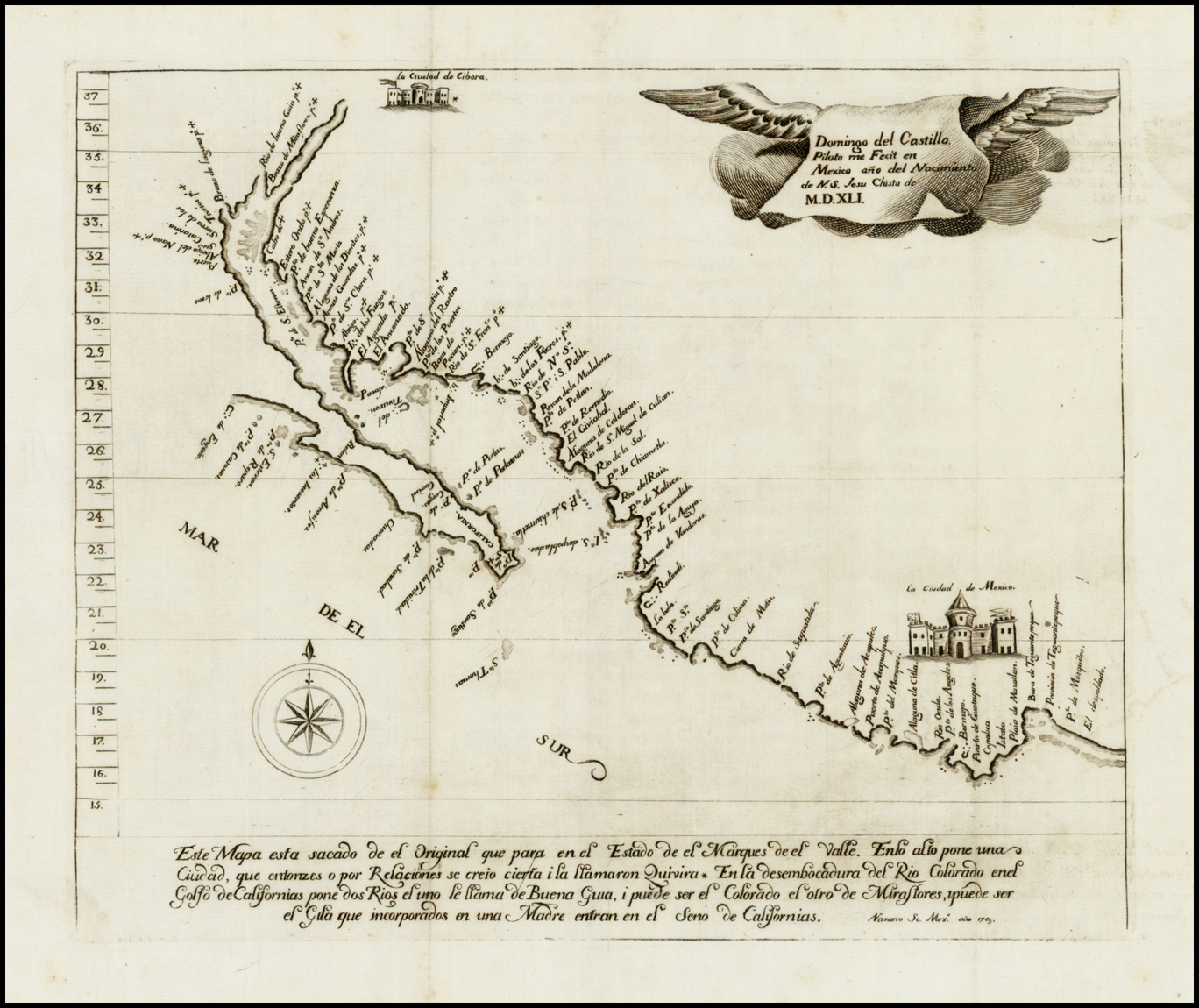 Karte von Kalifornien, 1541