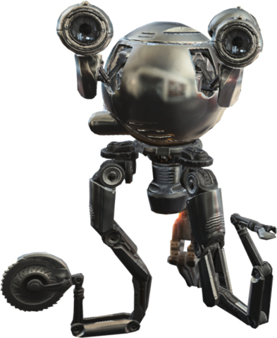 Codsworth, a Mr. Handy robot. Fallout 4. Image obtained from http://fallout.wikia.com/wiki/File:Codsworth_model.png, Copyright by Bethesda Softworks.