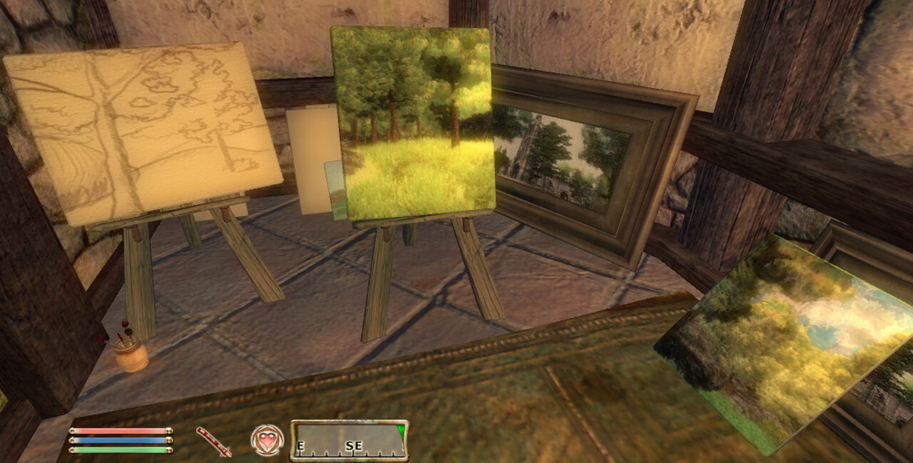 Abb. 1: Das Gemälde Rythes als Portal (Screenshot aus The Elder Scrolls IV: Oblivion(2006).)